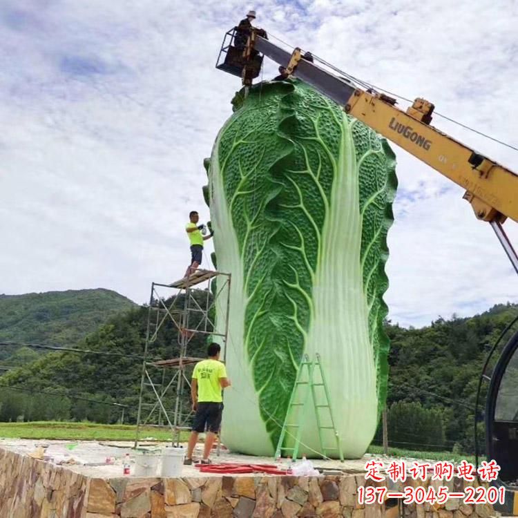 赣州白菜石雕凳-景区园林大型仿真植物景观