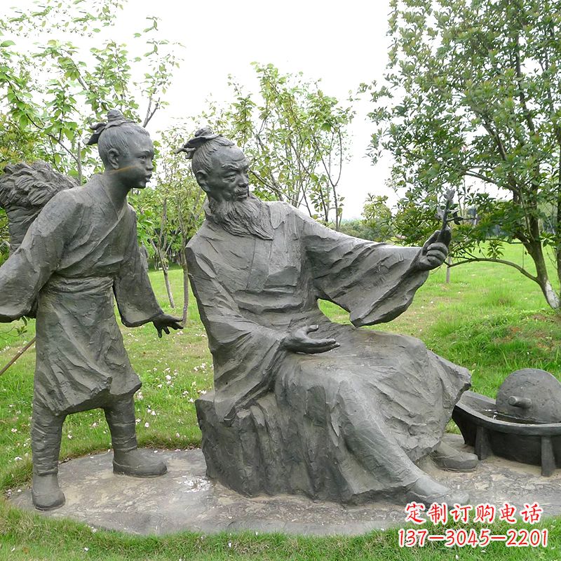 赣州八大山人情景雕塑-中国明末清初知名画家朱耷公园情景小品