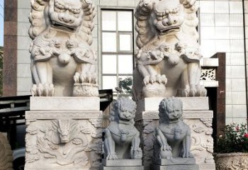 赣州石狮子雕塑——守护家园的看门神