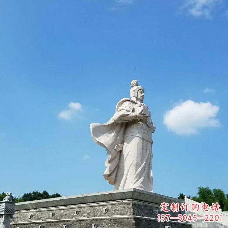 赣州兵仙韩信汉白玉石雕-景区古代著名将领军事家雕像