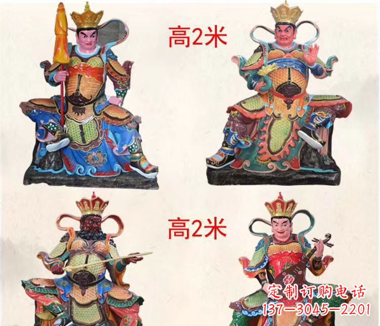 赣州玻璃钢彩绘四大天王寺庙佛像雕塑