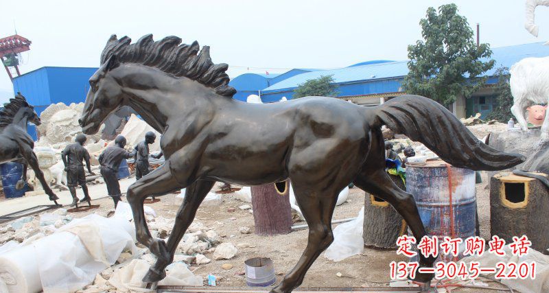 赣州玻璃钢仿铜马广场动物雕塑精美雕塑装点繁华城市