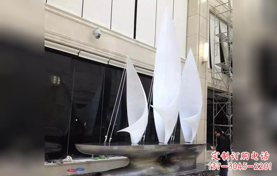赣州不锈钢帆船海洋迷人的雕塑