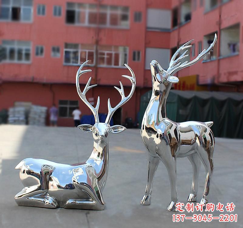 赣州不锈钢仿真梅花鹿雕塑——精致美观
