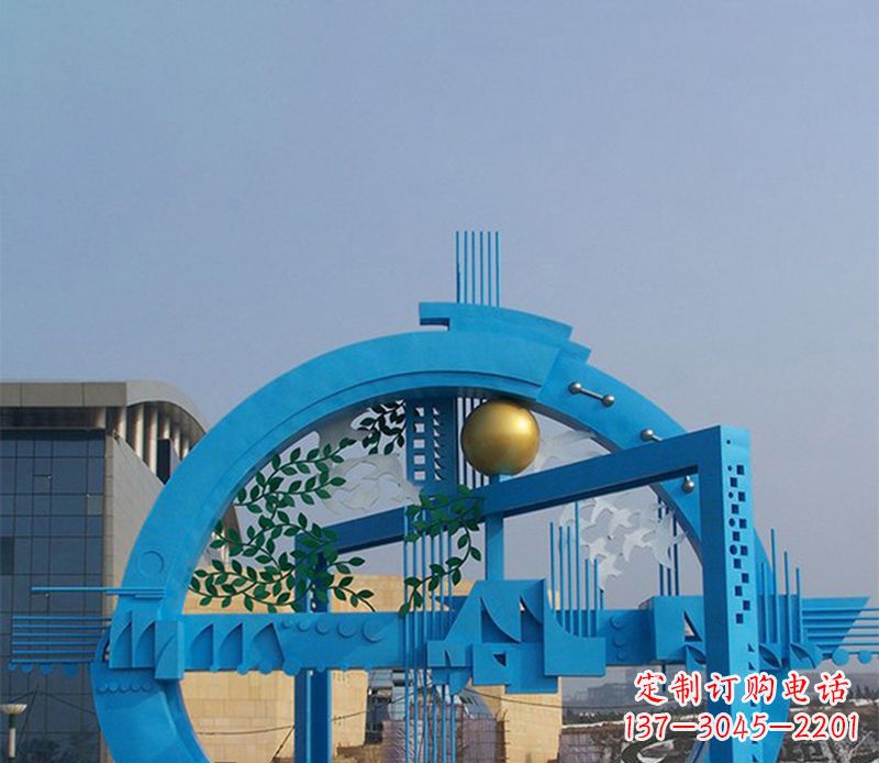 赣州不锈钢拱桥雕塑美丽的艺术品