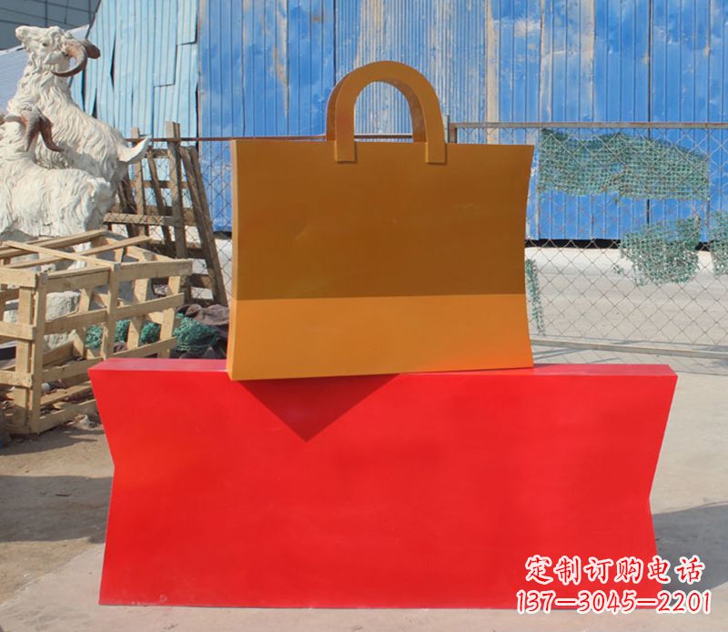 赣州精美不锈钢购物袋雕塑