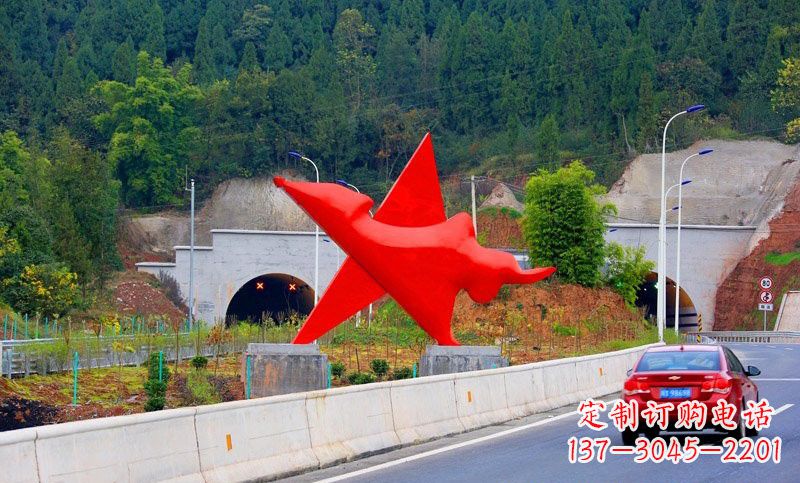 赣州不锈钢五角星雕塑标志着和平与希望