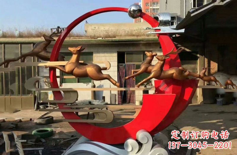 赣州不锈钢制作的梅花鹿雕塑
