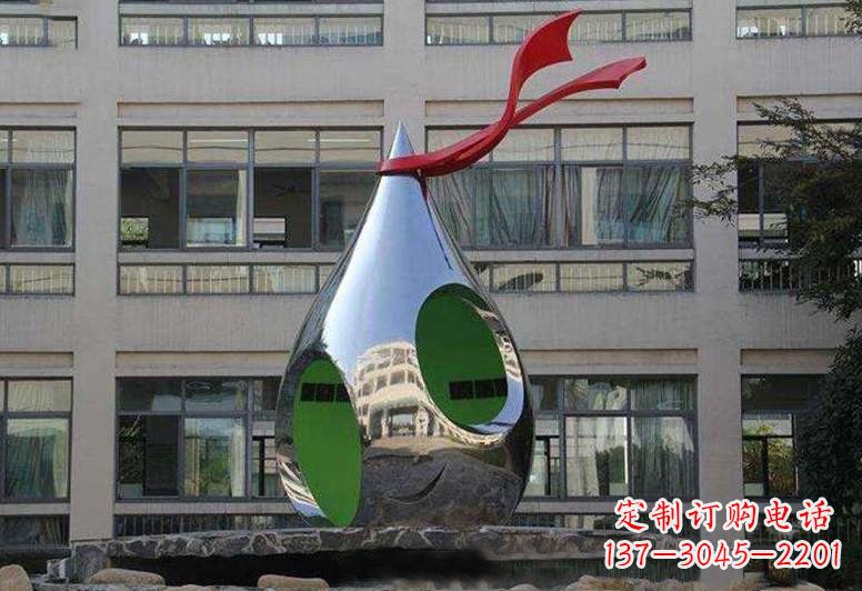 赣州不锈钢校园水滴雕塑
