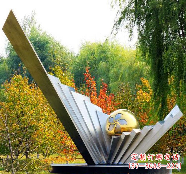 赣州不锈钢扇贝雕塑美丽的自然景观