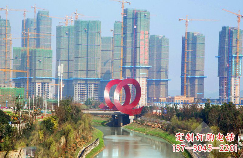 赣州精美不锈钢圆环雕塑