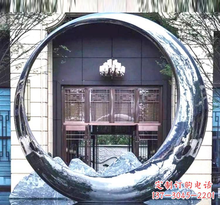 赣州精美的不锈钢圆环雕塑