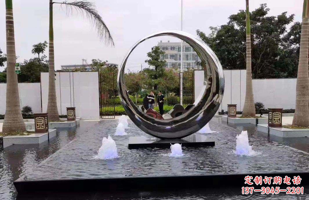 赣州圆环景观喷泉雕塑视觉与声音的完美结合