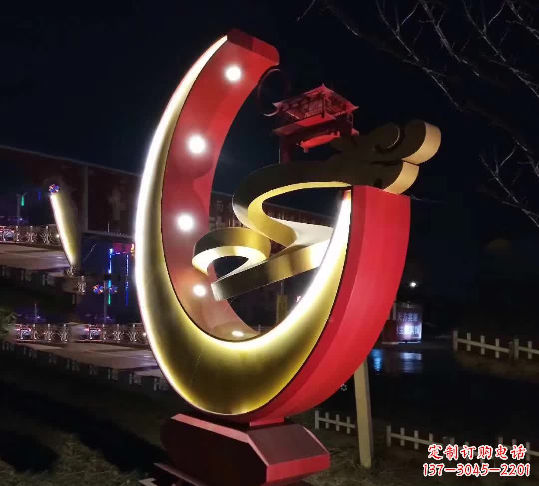 赣州不锈钢月亮抽象雕塑——璀璨星空下的绝美艺术