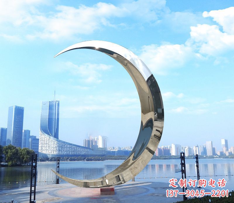 赣州不锈钢月亮雕塑象征着美丽的月亮