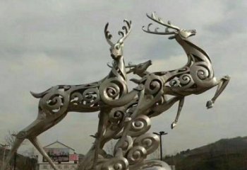 赣州梅花鹿雕塑——祥云梅花鹿广场的标志