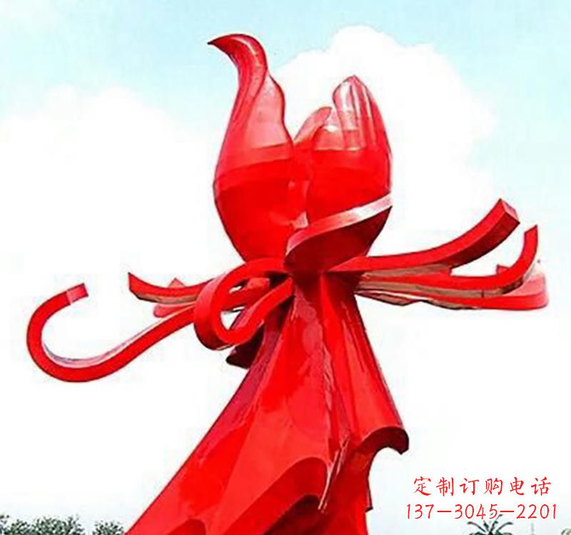 赣州不锈钢玫瑰雕塑,传递爱与和平