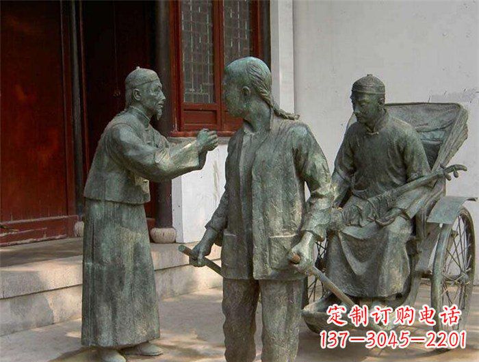 赣州车夫之雕古代人物铜像
