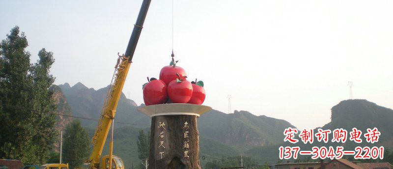 赣州不锈钢苹果雕塑缔造城市风采