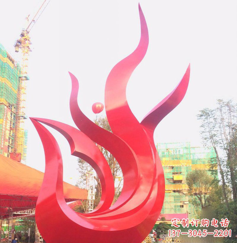 赣州抽象凤凰广场不锈钢雕塑