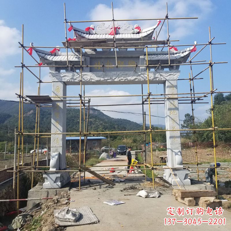 赣州村庄石牌坊雕塑传承民间文化