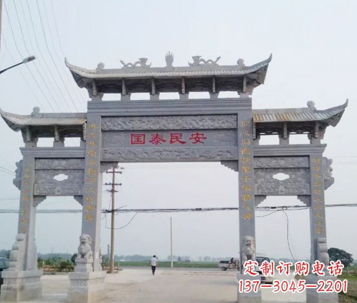 赣州精良石雕牌坊雕塑