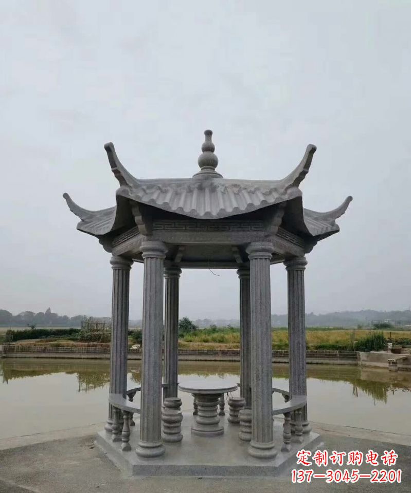 赣州大理石凉亭石雕塑,优雅经典无双