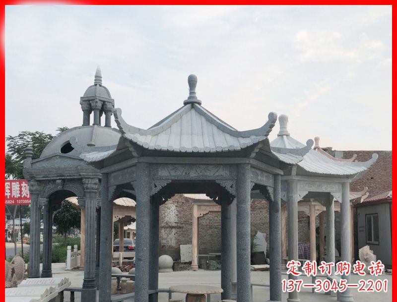 赣州六角凉亭石雕