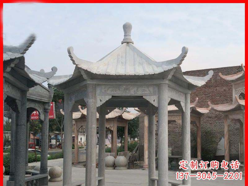 赣州大理石凉亭石雕