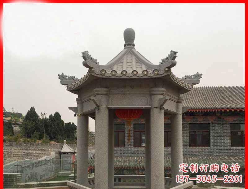 赣州大理石六角凉亭石雕