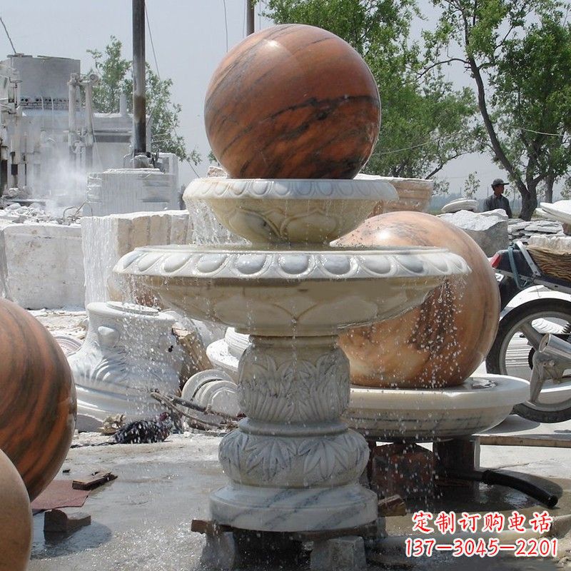 赣州大理石石雕风水球精美绝伦的雕塑艺术