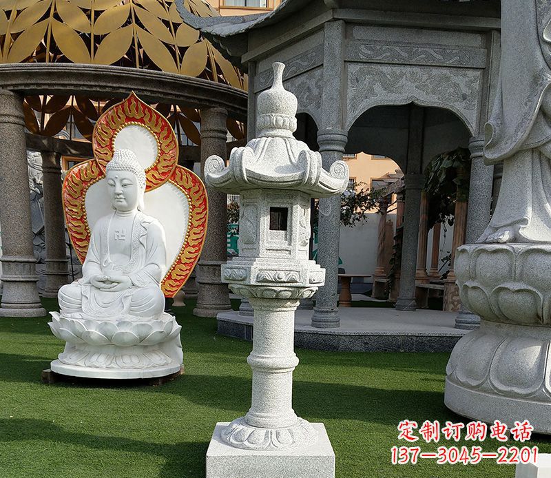 赣州大理石石灯笼寺庙石雕