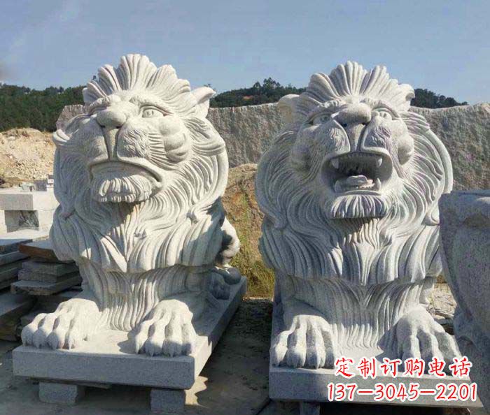赣州大理石西洋欧式石狮子雕塑