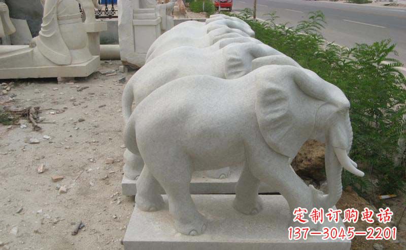 赣州大理石小象公园动物石雕