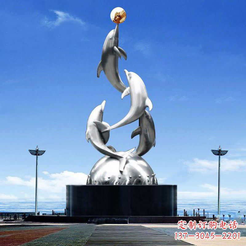 赣州引领潮流的不锈钢海豚雕塑