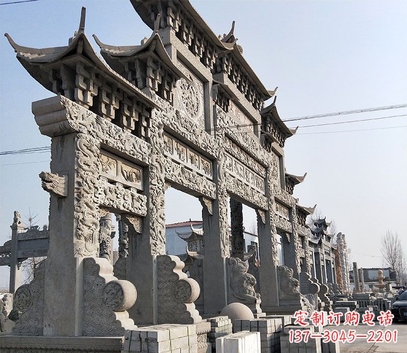 赣州中国古典牌坊石雕定制