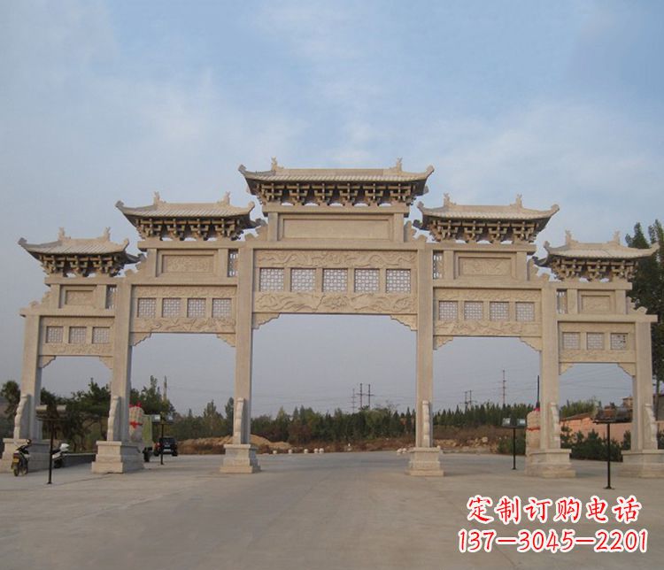 赣州大型五门牌坊石雕