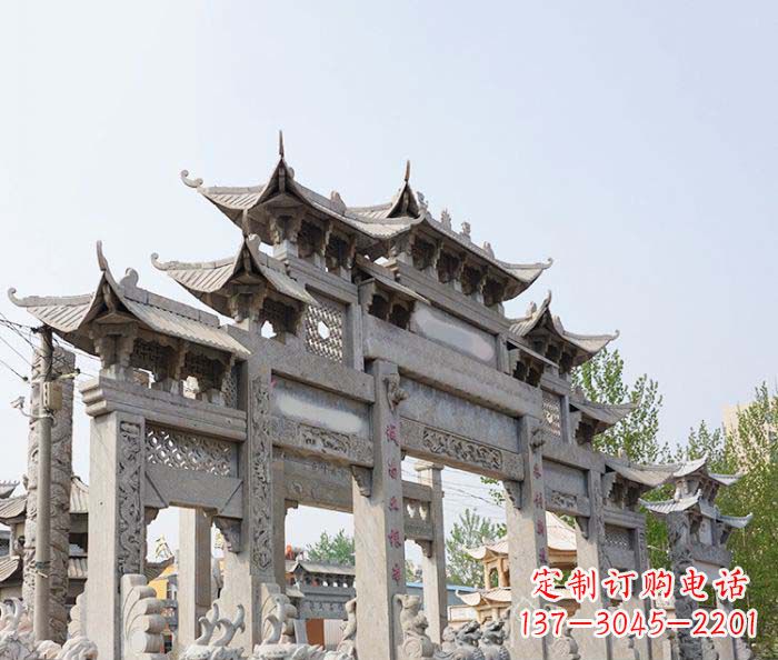 赣州特大型五门石雕牌楼