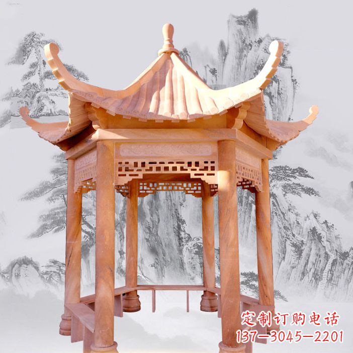 赣州优雅大理石雕刻凉亭