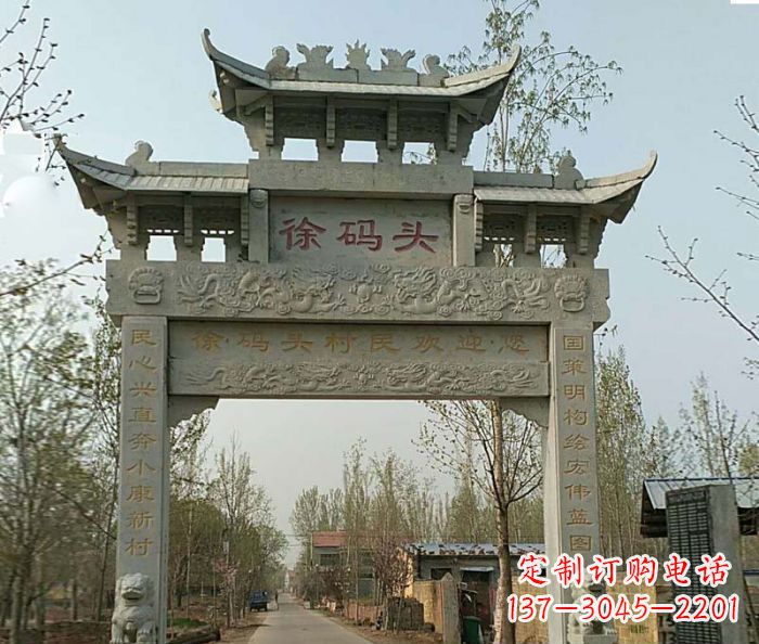赣州精美纯手工大理石牌坊雕塑