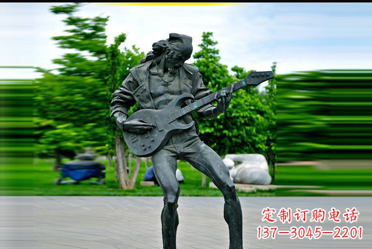 赣州铜雕吉他景观雕塑