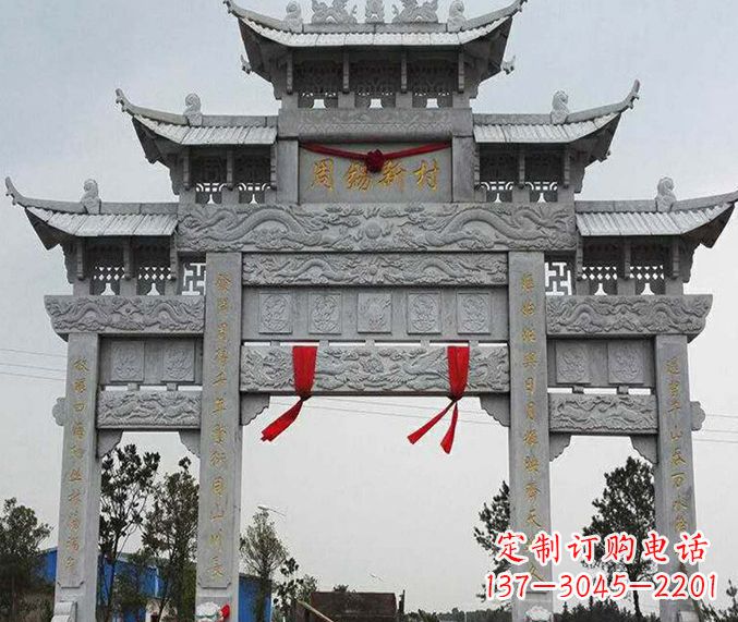 赣州精美石雕牌坊雕塑