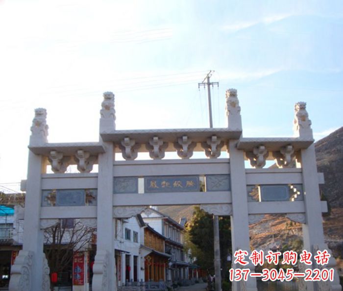 赣州领雕塑 - 三门石牌坊雕塑