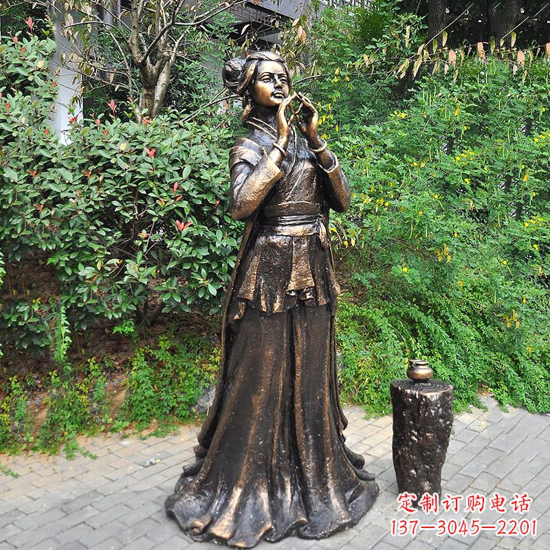 赣州貂蝉铜雕塑公园古代美女人物雕塑