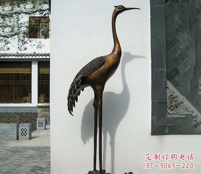 赣州独占鳌头仙鹤动物铜雕
