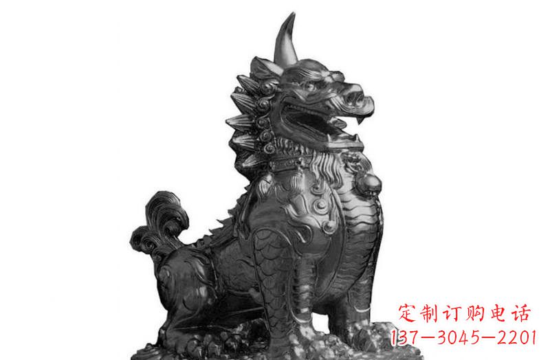 赣州独角兽铜雕塑,精美细腻传统工艺