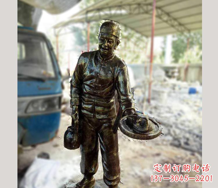 赣州中领雕塑定制铜雕店小二雕塑