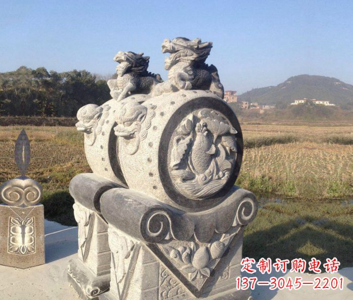 赣州仿古抱鼓石门墩雕塑