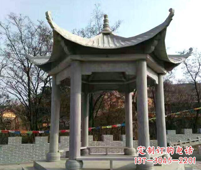 赣州仿古六角凉亭石雕 (4)