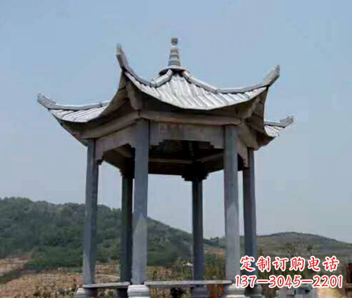 赣州仿古六角凉亭石雕 (5)